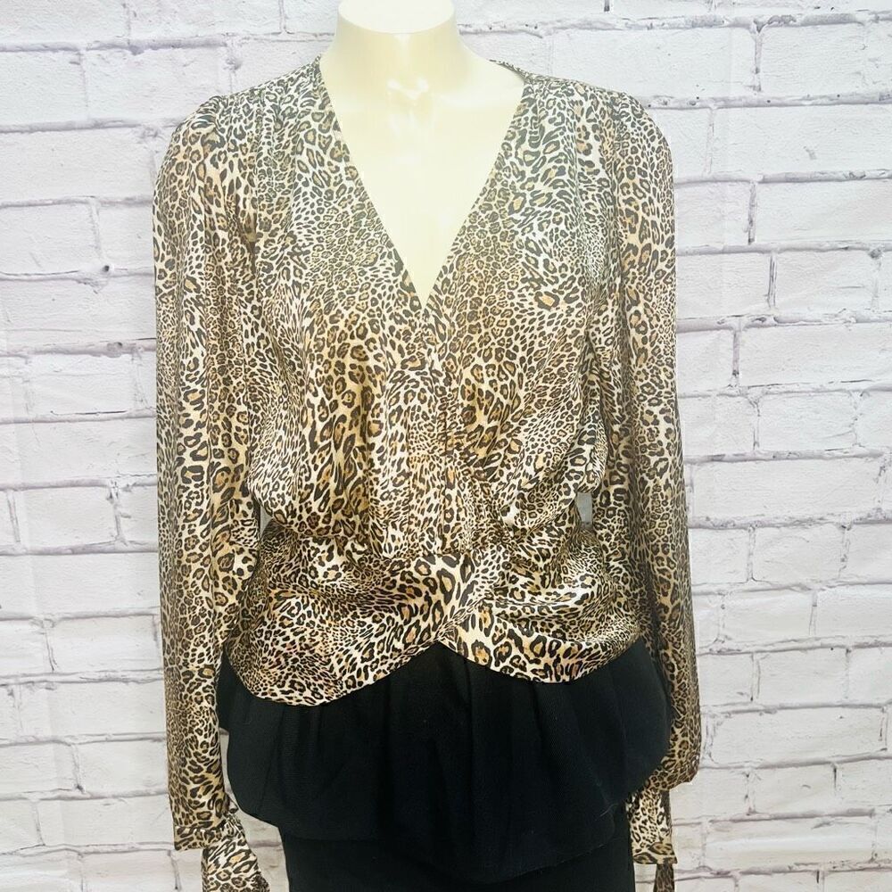 Ronny Kobo Crosella Blouse in Leopard Print